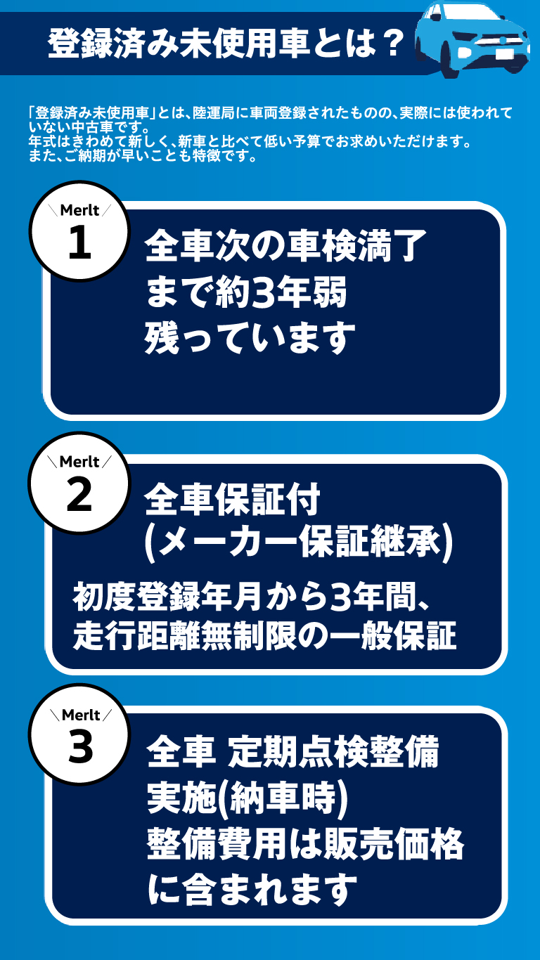 登録済み未使用車とは？
